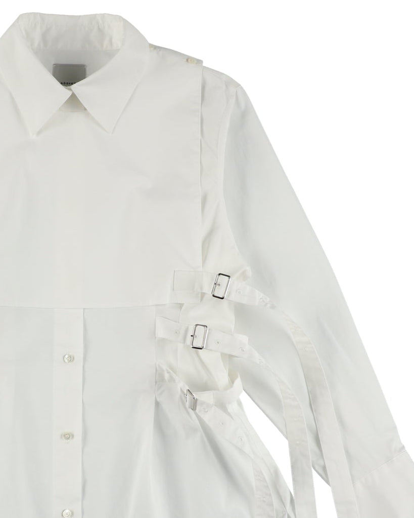 FRONT FLAP BELTED SHIRT【BLUE】