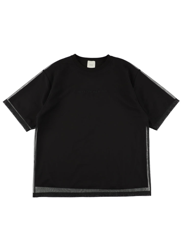 LAYERED MESH TEE【BLACK】