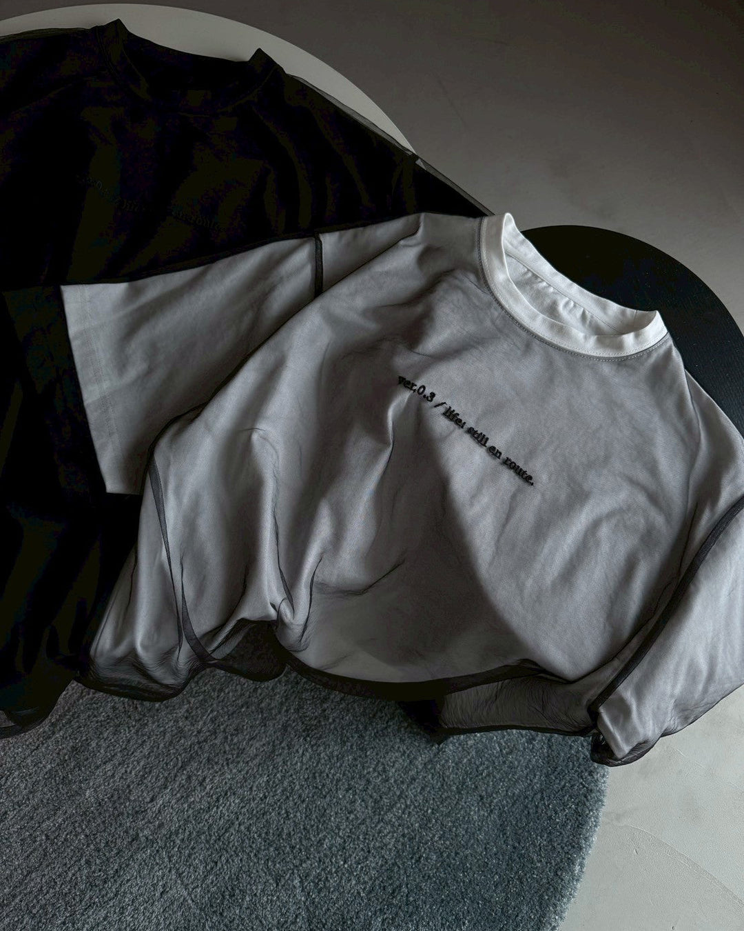 LAYERED MESH TEE【WHITE】