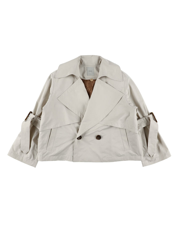 STRAP BELTED SHORT JACKET【WHITE】