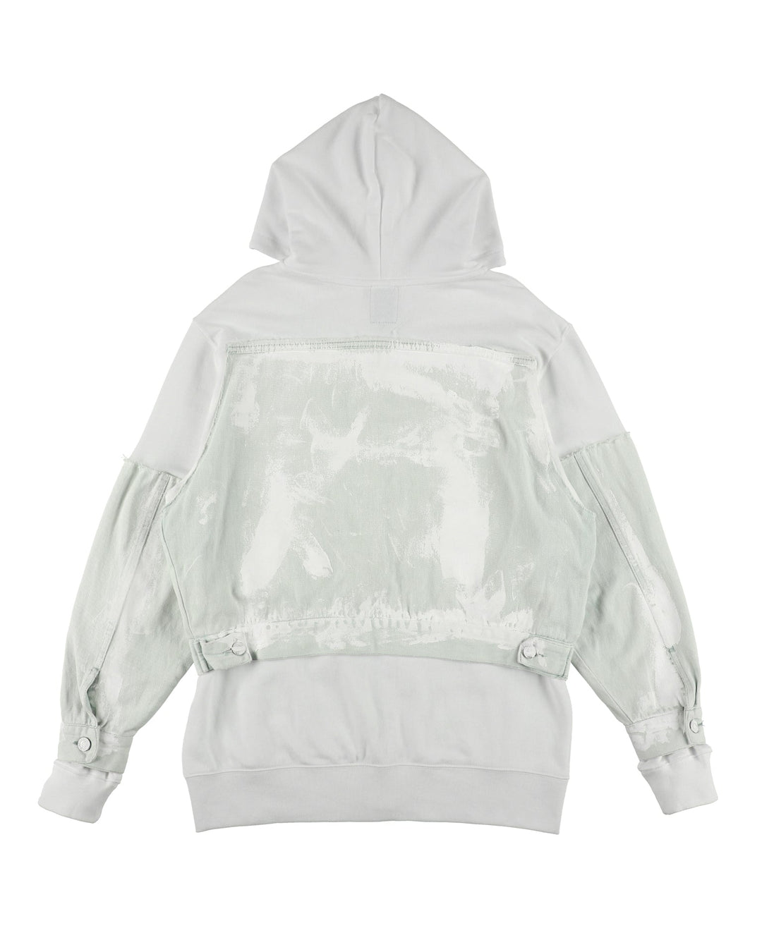 ＜UPCYCLED＞DENIM REBUILD HOODIE【WHITE】