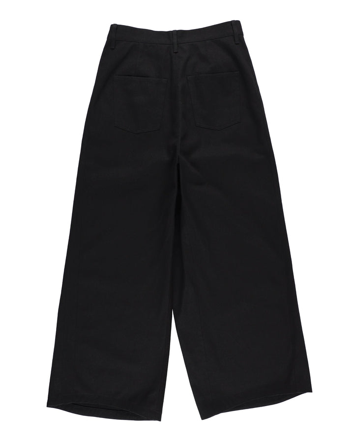 WRAP FRONT WIDE DENIM【BLACK】