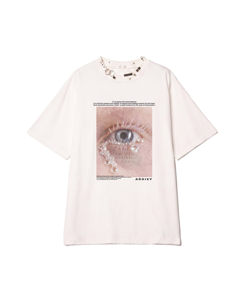 ACCESSORY NECK EYE GRAPHIC TEE【WHITE】