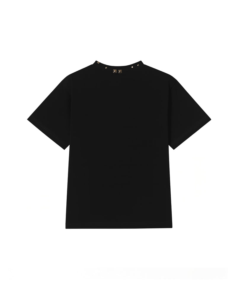 ACCESSORY NECK EYE GRAPHIC TEE【BLACK】