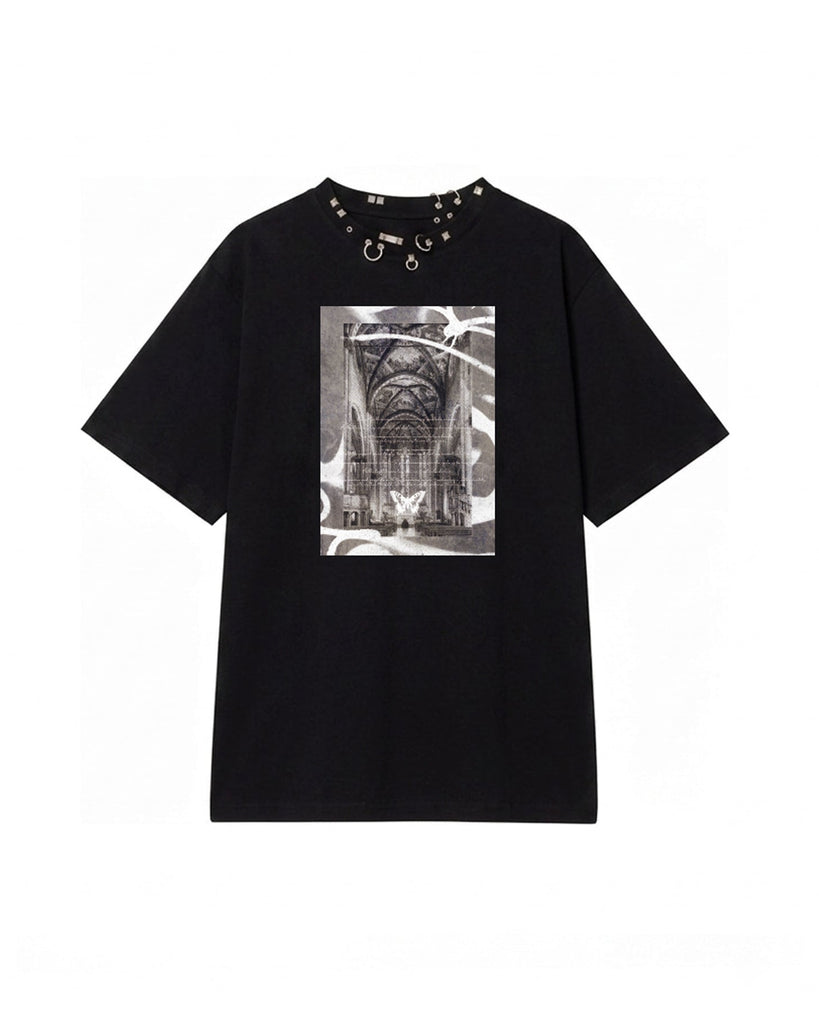 ACCESSORY NECK CEREMONY GRAPHIC TEE【BLACK】 – ADDIXY