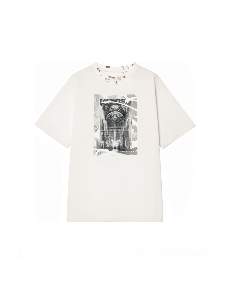 ACCESSORY NECK CEREMONY GRAPHIC TEE【WHITE】