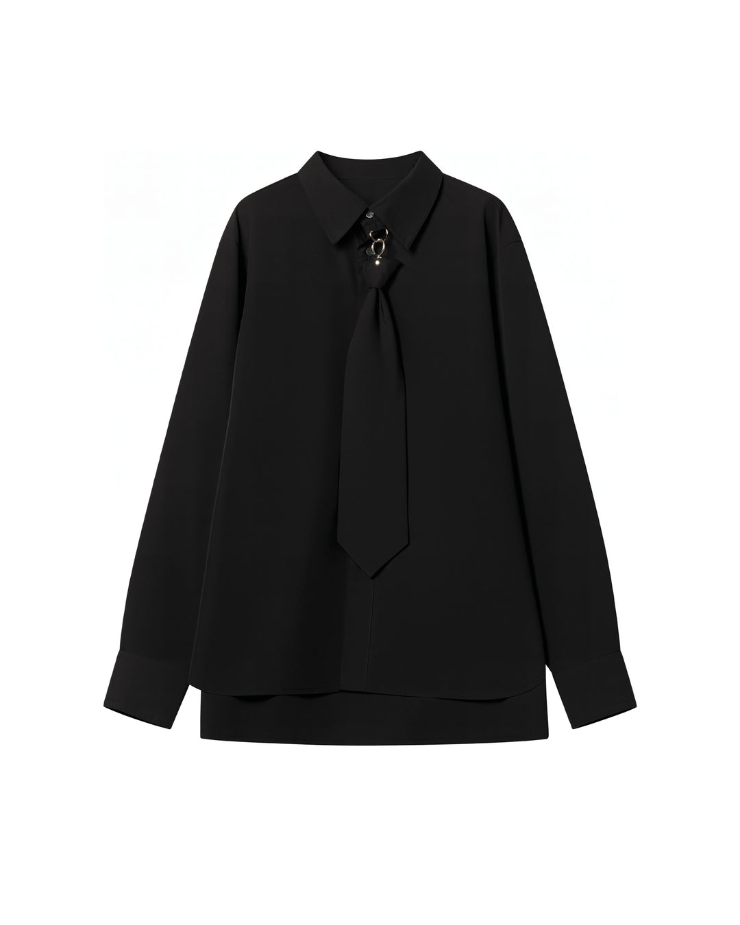 METAL RING TIE SHIRT [BLACK]