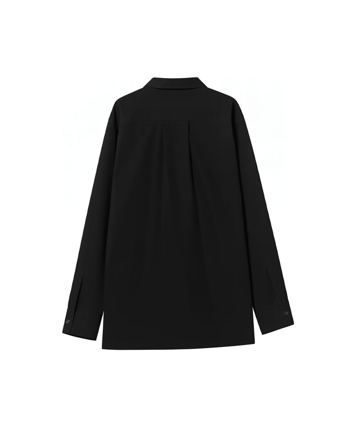 METAL RING TIE SHIRT [BLACK]