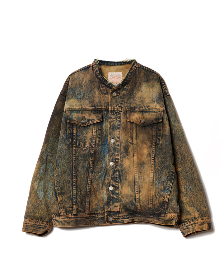 【1/1 PIECE】＜UPCYCLED＞HYPER BLEACH DENIM JACKET【BROWN】