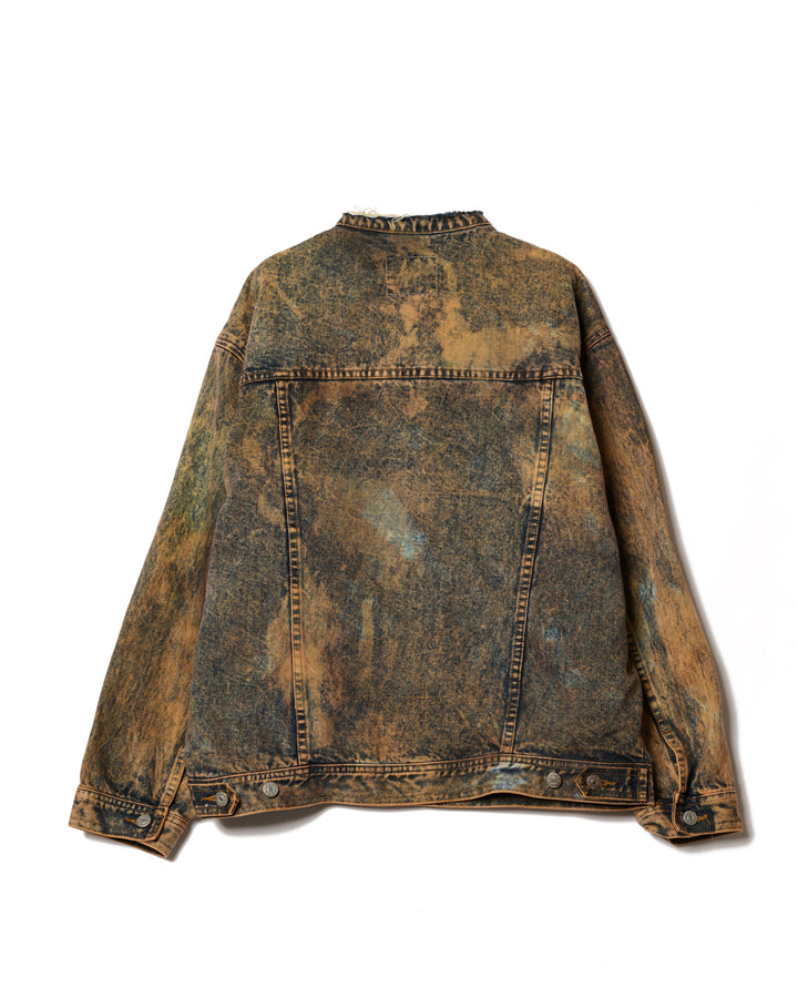 【1/1 PIECE】＜UPCYCLED＞HYPER BLEACH DENIM JACKET【BROWN】