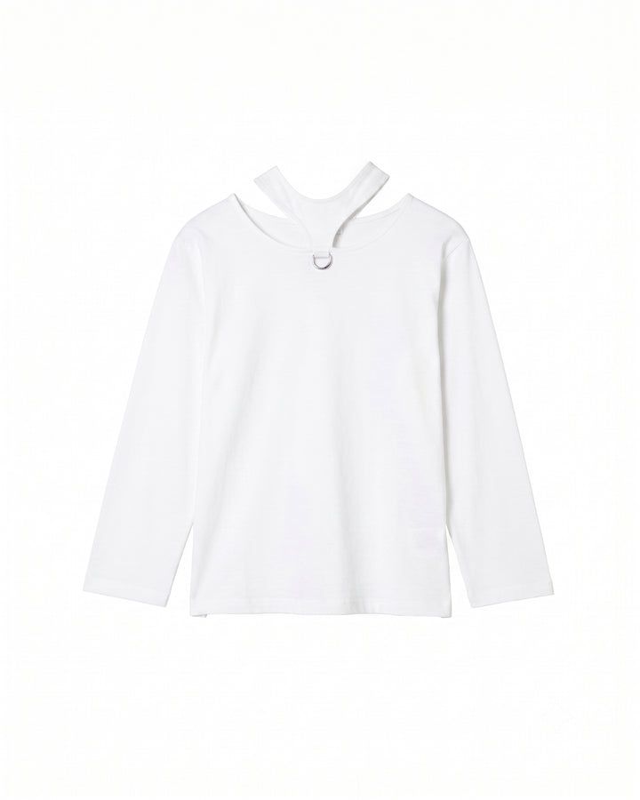 CHOKER NECK STUDS L/S TEE