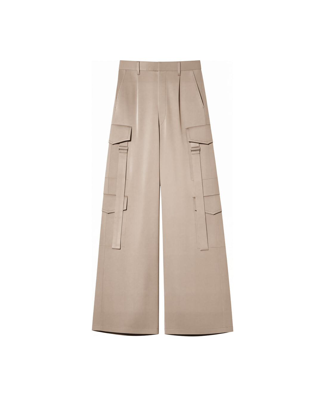 SATIN CARGO STRAP PANTS【BLACK】