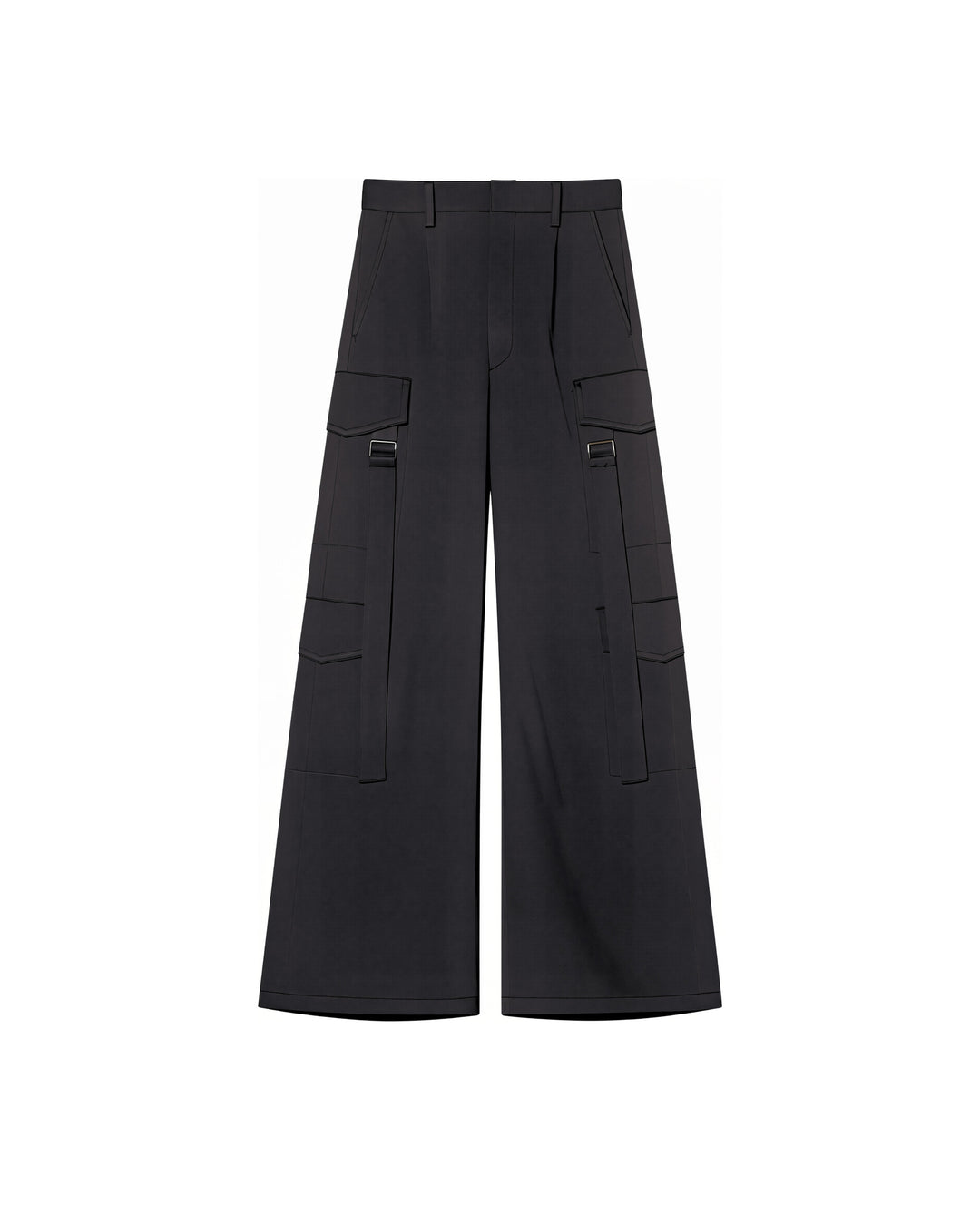 SATIN CARGO STRAP PANTS【BLACK】