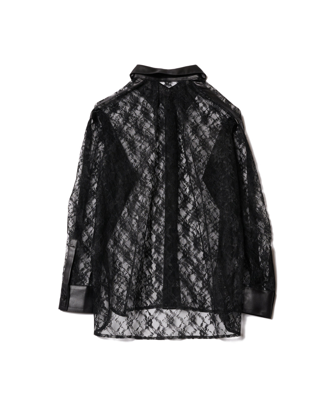 LEATHER PANELLED LACE SHIRT