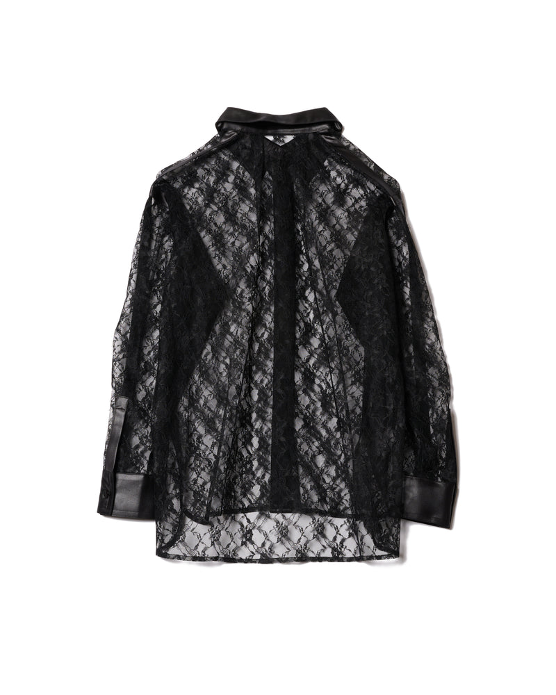 LEATHER PANELLED LACE SHIRT