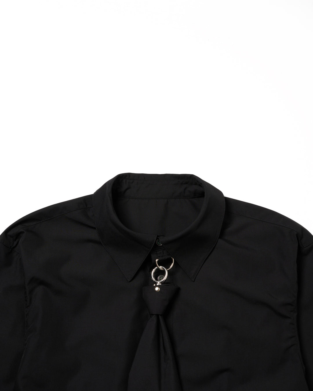 METAL RING TIE SHIRT [BLACK]