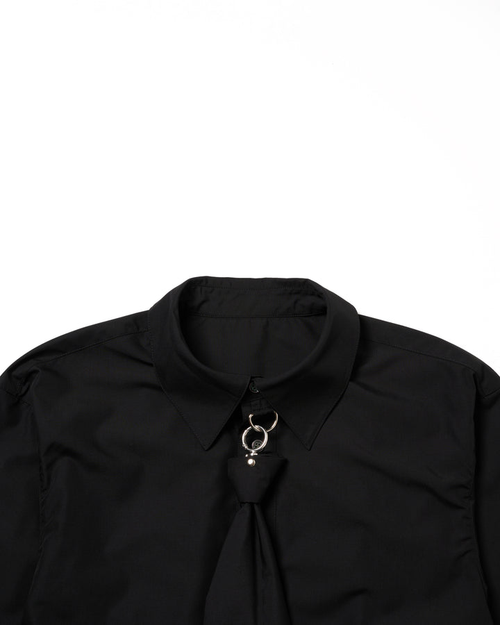 METAL RING TIE SHIRT [BLACK]