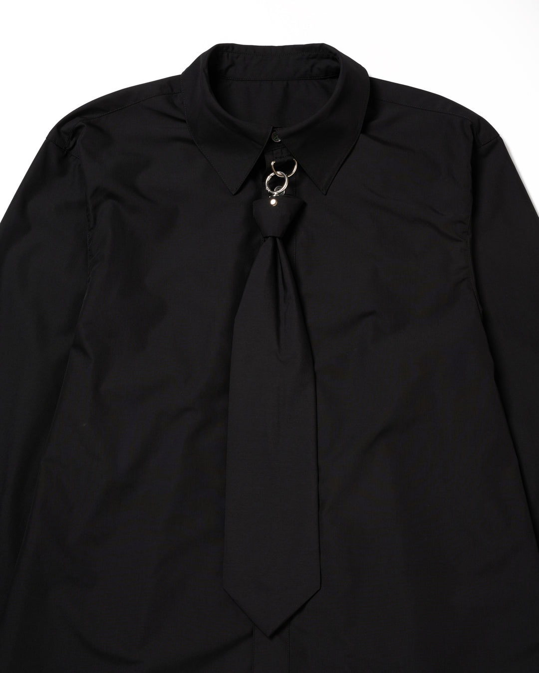 METAL RING TIE SHIRT [BLACK]