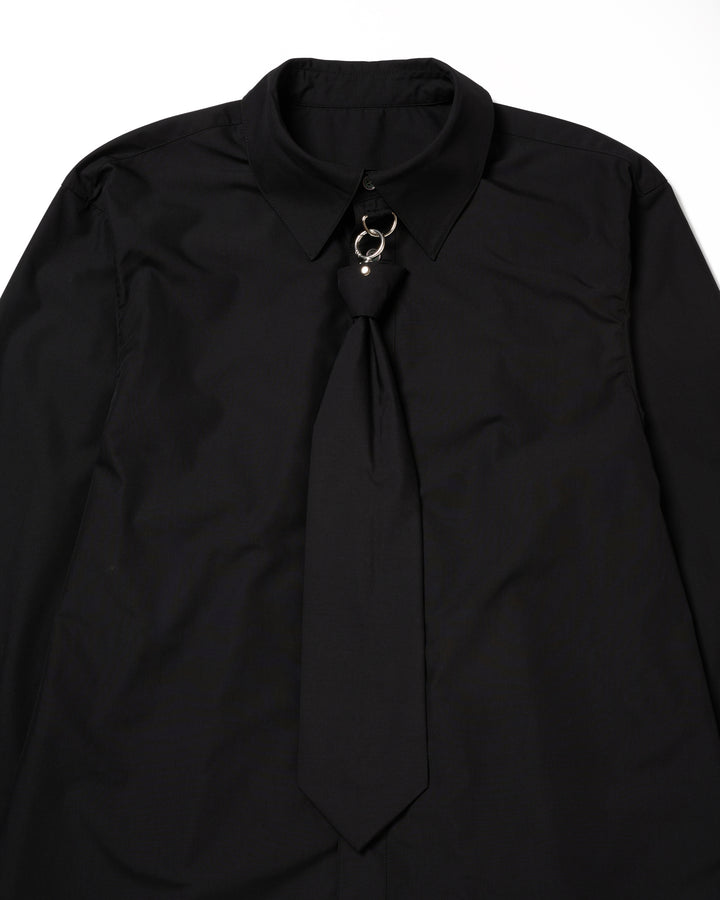 METAL RING TIE SHIRT [BLACK]