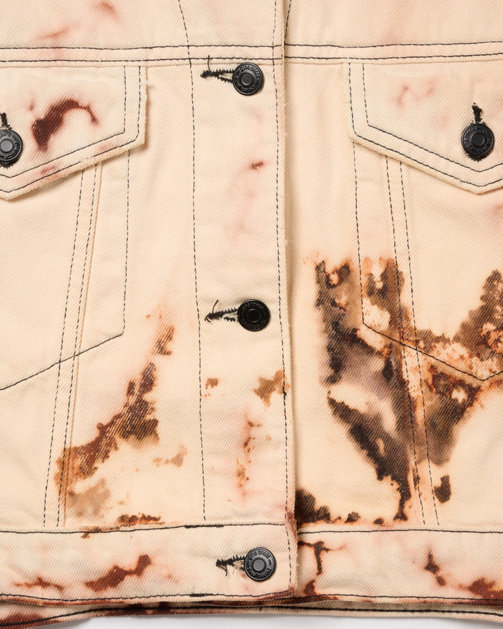 UPCYCLED HYPER BLEACH DENIM JACKET [PINK]