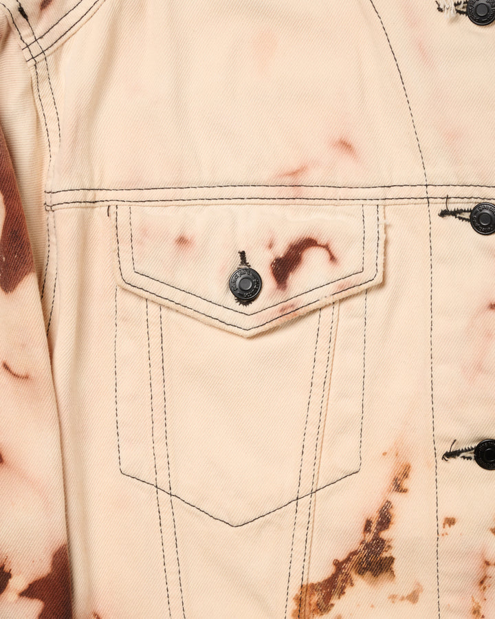 UPCYCLED HYPER BLEACH DENIM JACKET [PINK]