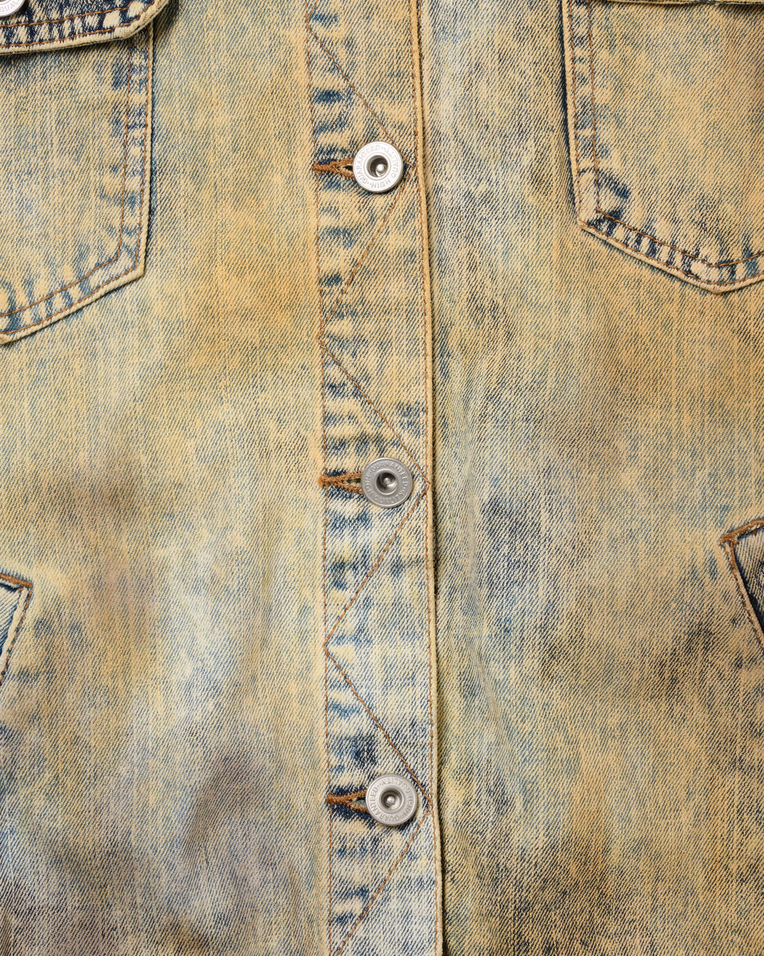 【1/1 PIECE】＜UPCYCLED＞HYPER BLEACH DENIM JACKET【BLUE】