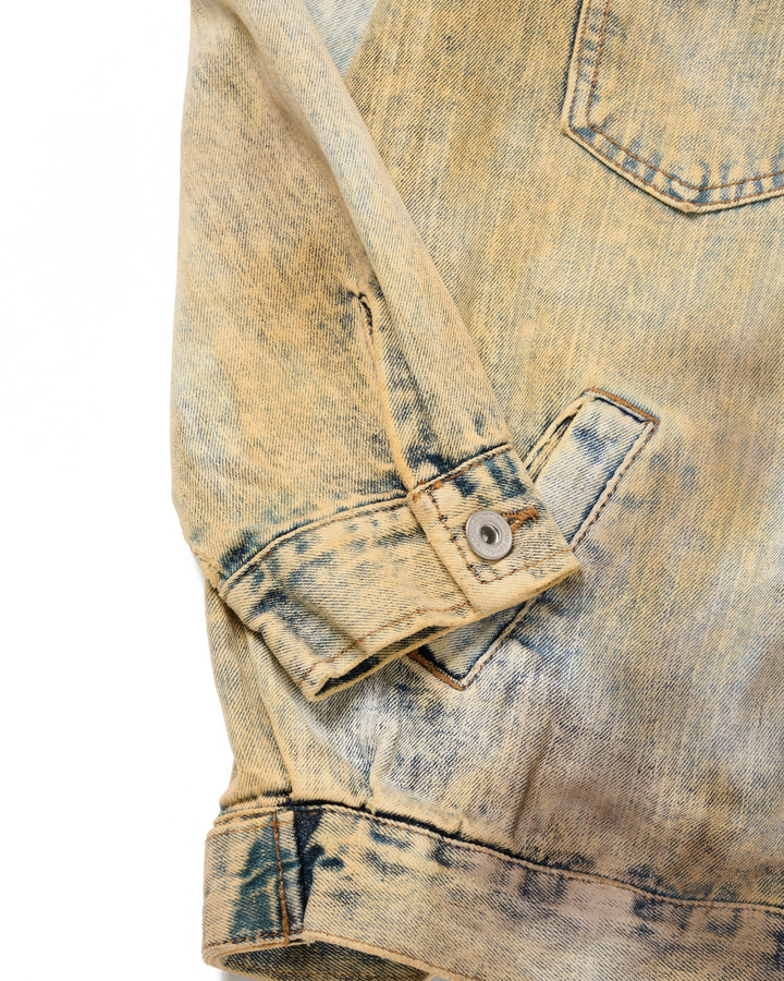 【1/1 PIECE】＜UPCYCLED＞HYPER BLEACH DENIM JACKET【BLUE】