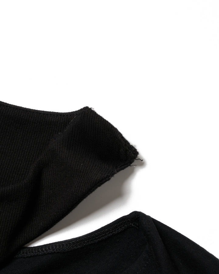 CHOKER NECK STUDS L/S TEE