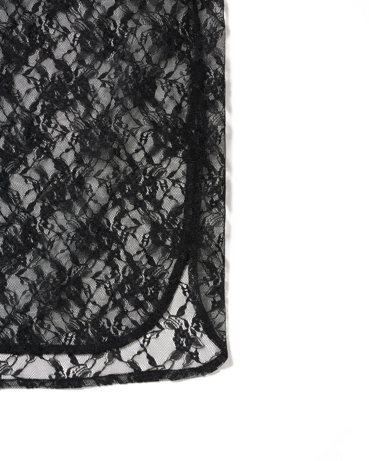 LEATHER PANELLED LACE SHIRT
