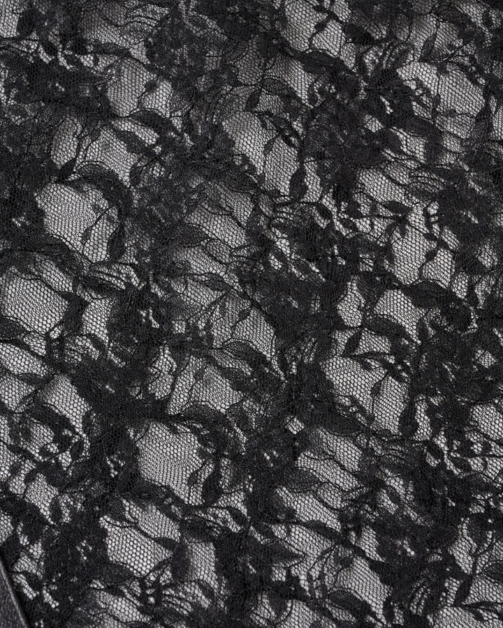 LEATHER PANELLED LACE SHIRT